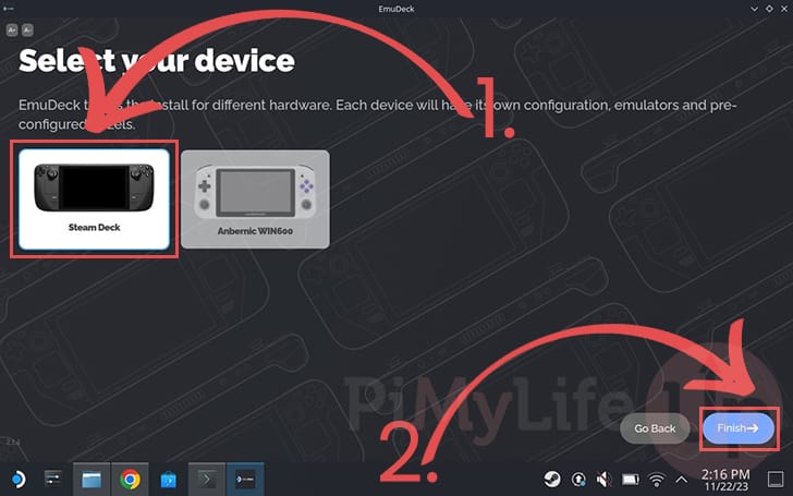 Choose Steam Deck as EmuDeck Device