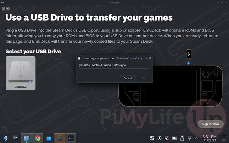 Import ROM Games from USB to Steam Deck using EmuDeck