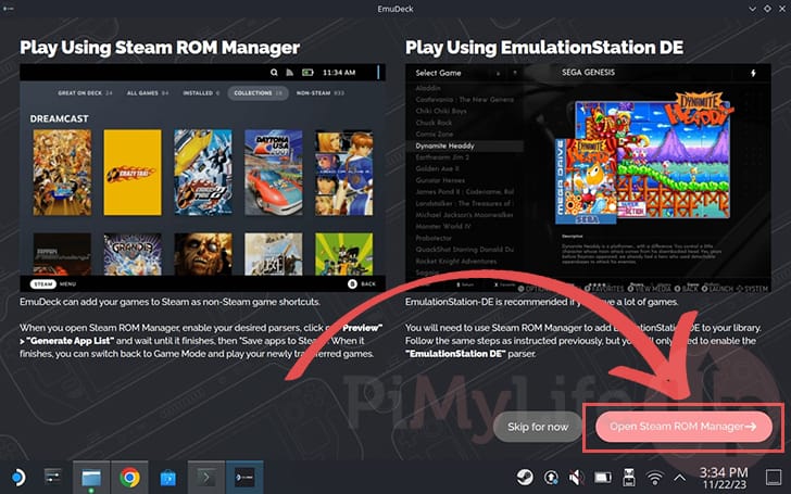 Open STEAM Rom Manager
