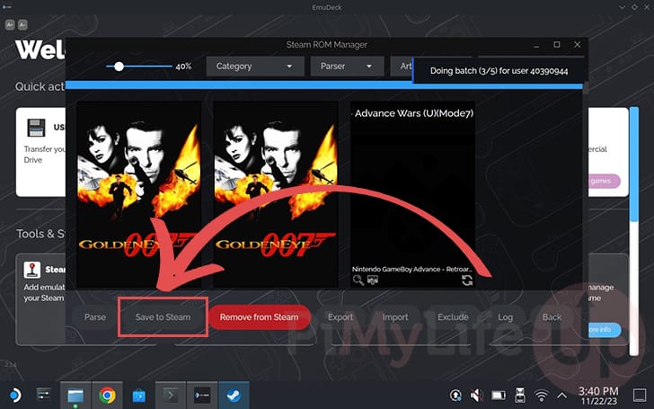 Save Detected ROMS from Emu Deck to Steam Deck Library