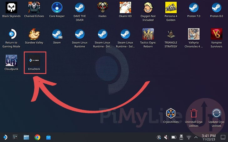 Open EmuDeck from Steam Deck Desktop