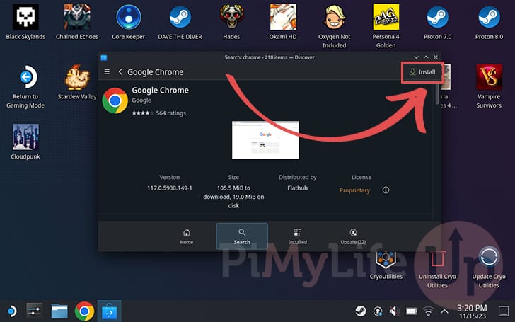 Install Google Chrome for GeForce NOW on the Steam Deck