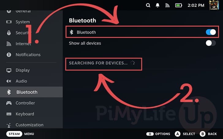 Enable Bluetooth on Steam Deck to Pair PS5 DualSense Controller