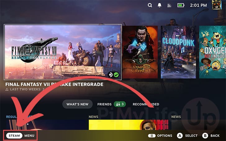 Open Steam Menu