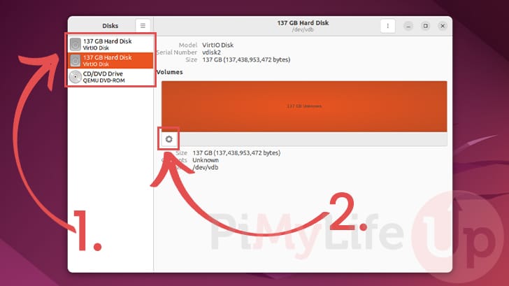 Select Drive to Format in Ubuntu