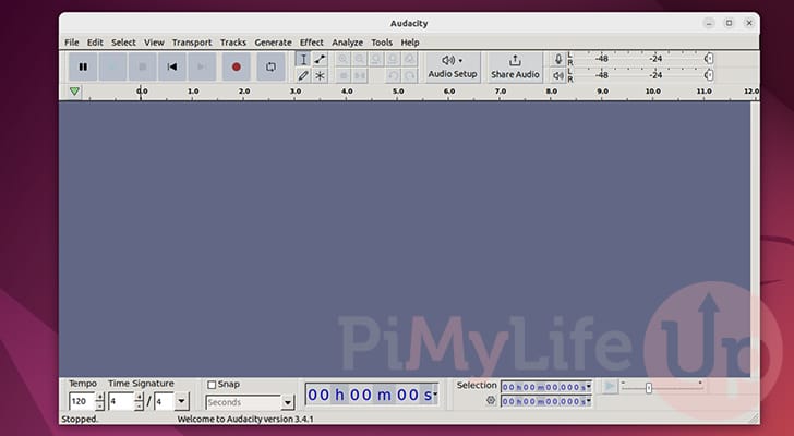 Audacity AppImage running on Ubuntu