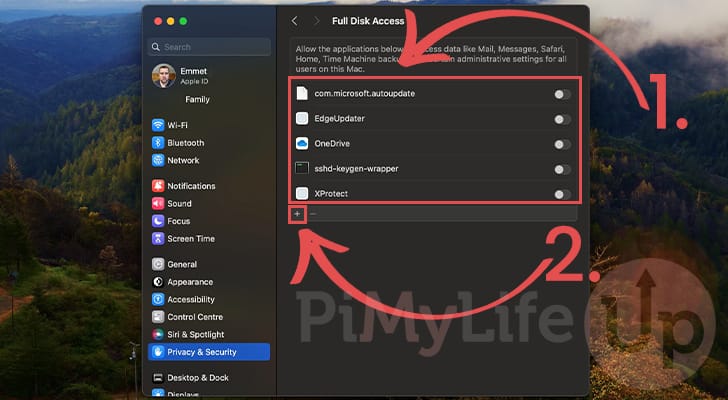 Add new App to Full Disk Access List