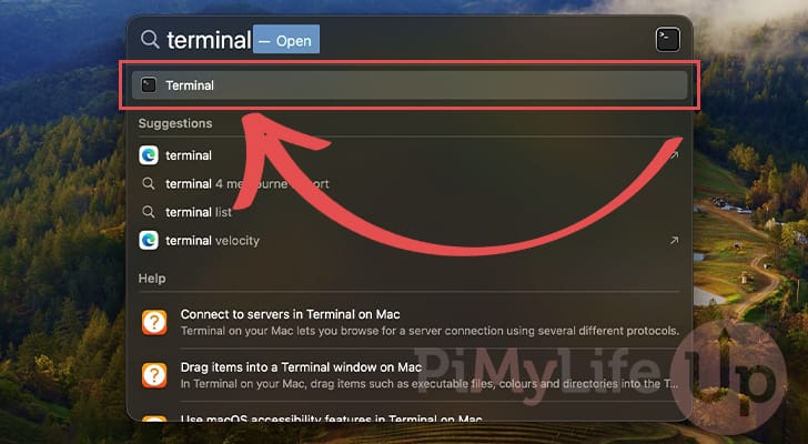 Open the terminal using Spotlight