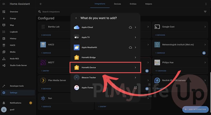 Add HomeKit Device Integration to Home Assistant