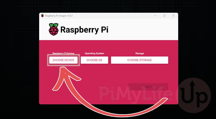 Select Raspberry Pi to Install OS For