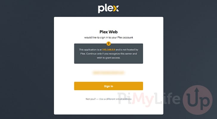 Sign in to Plex Account