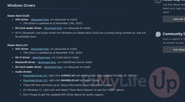 Download Relevant Steam Deck Windows Drivers