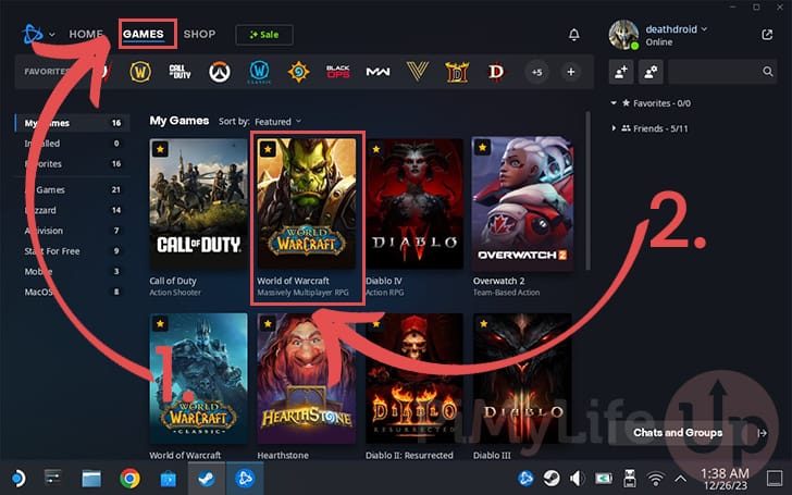 Find and Open WoW in Steam Deck Battle.net