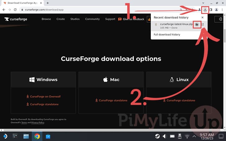 Open CurseForge download Folder