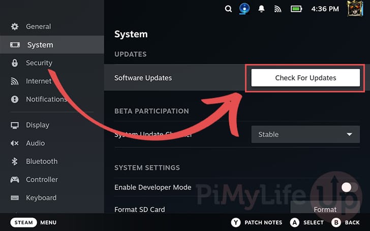 How To Update The Steam Deck 04 Check For Available Updates 