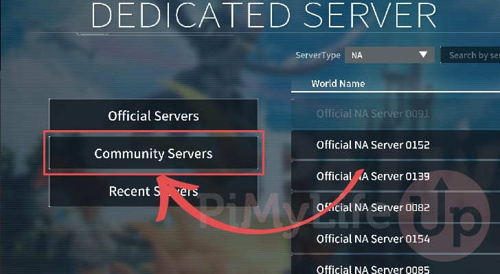 Change to Community Servers Tab