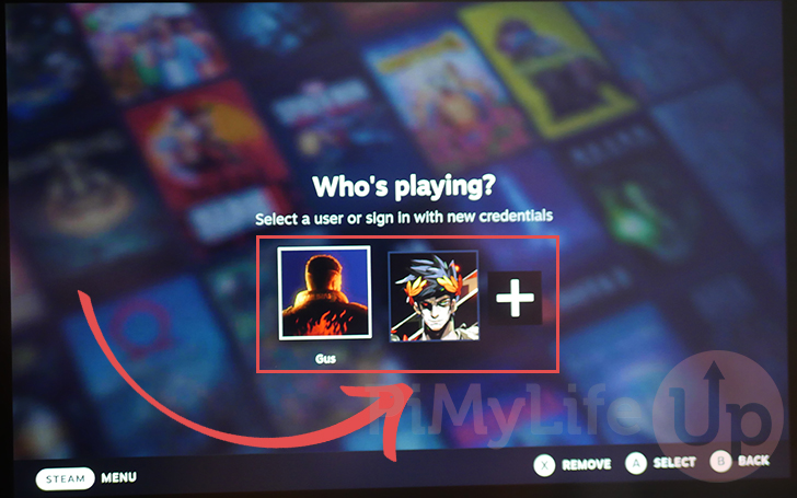 Select Account to Switch to on the Steam Deck