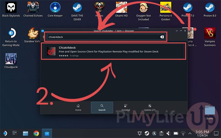 Search for Chiaki4Deck on your Steam Deck