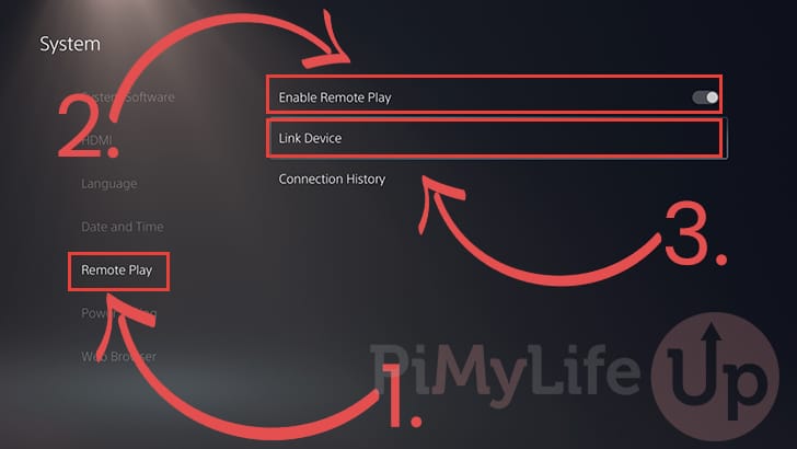 Enable Remote play and Link Device