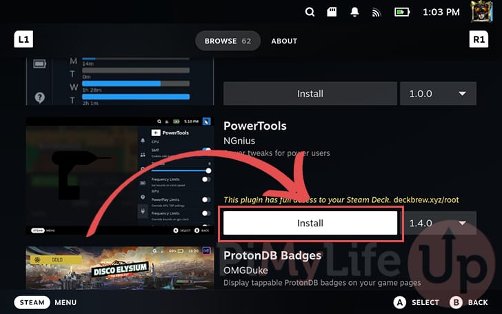 Install PowerTools to the Steam Deck