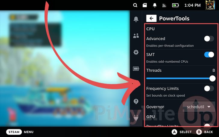 Adjust Steam Deck Settings using Powertools