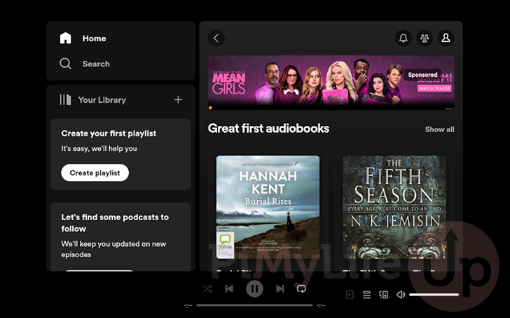 Spotify Client open in gaming mode