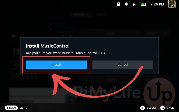 Install the addon to control Spotify in gaming mode