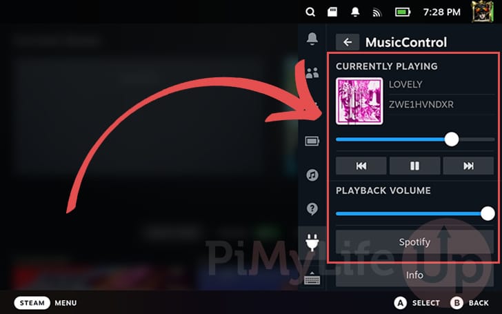 Control Spotify on the Steam Deck using MusicControl