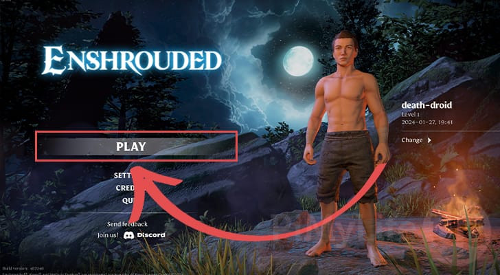 Open play menu in Enshrouded