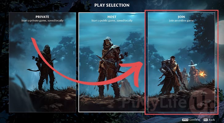 Select Join game option