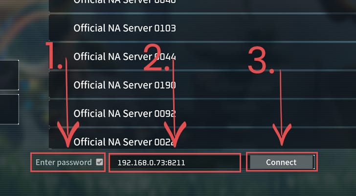 Connect to Palworld Dedicated Server with or without password