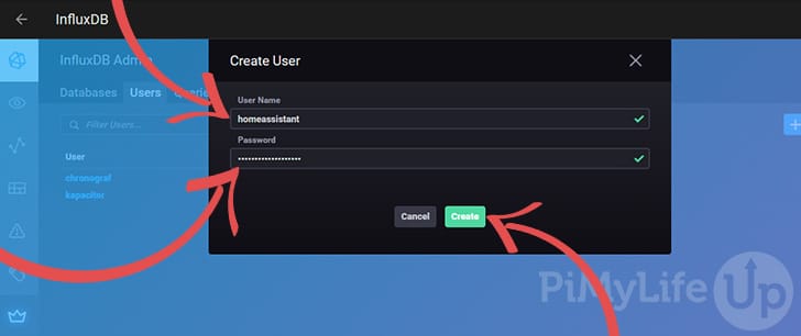 Create InfluxDB User