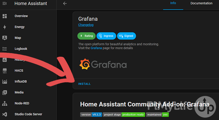 Install Grafana on Home Assistant