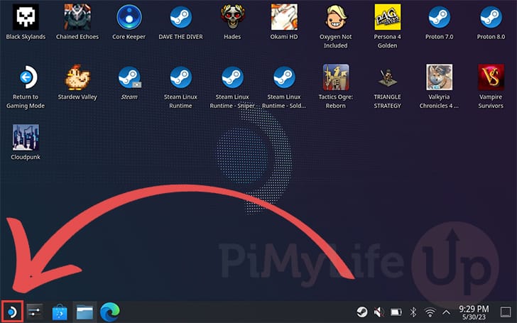 Open start menu