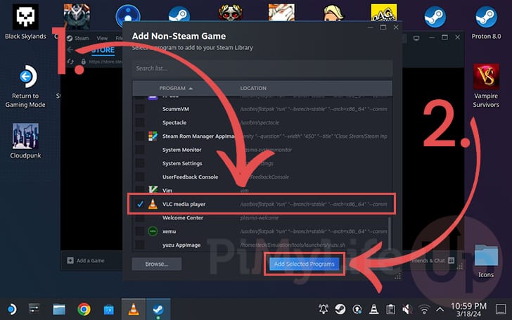 Add VLC to the Steam Deck Library