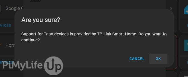 Tapo Devices Warning Pop Up