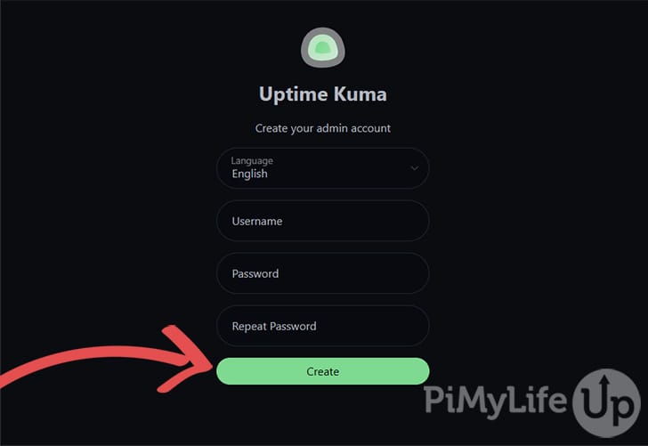 Uptime Kuma Create Admin Account