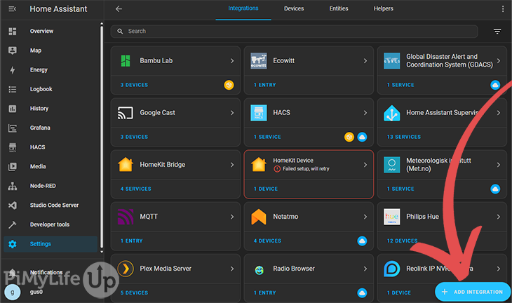 Home Assistant Integrations - Add Integration