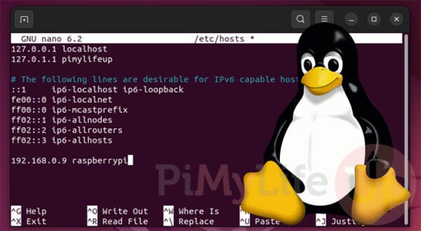 edit hosts file linux