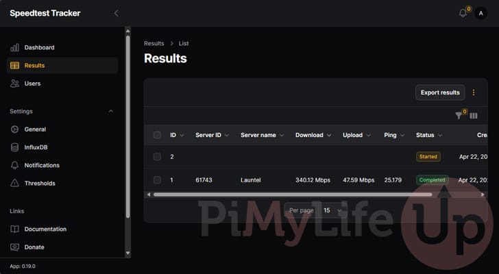 Synology NAS Internet Speed Test Results Screen