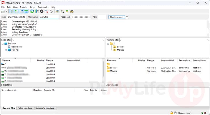 Connected to NAS Using FTP