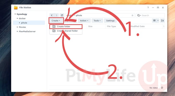 Create new Folder to store Pi-hole Configuration