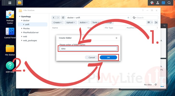 Create folder to store UniFi Controller Data on Synology