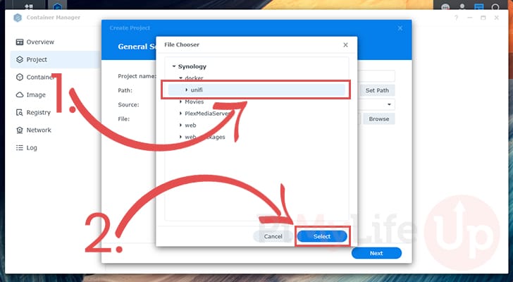 Select directory to store UniFi Network Controller