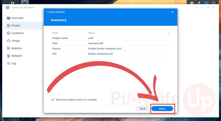 Finish and start UniFi Network Controller on the Synology NAS