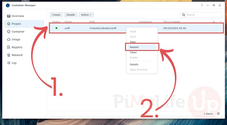 Restart the UniFi Network Controller on the Synology NAS