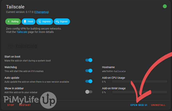 Tailscale Add-On Open Web UI