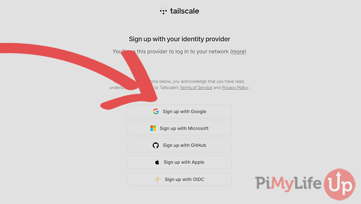 Tailscale Signup Providers