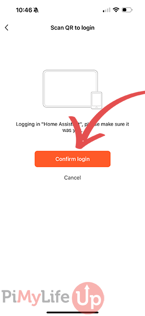 Tuya App Click on Confirm Login
