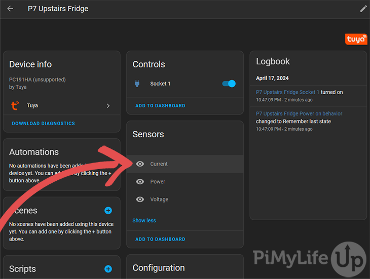 Tuya Devices Disabled Sensors Location